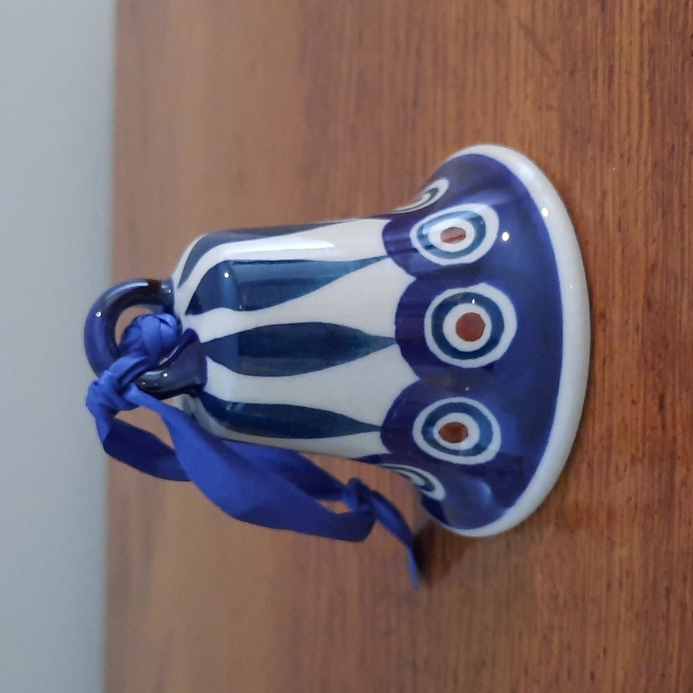 Polish Pottery Bell Ornament
